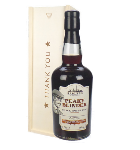 Peaky Blinder Spiced Rum Thank You Gift In Wooden Box