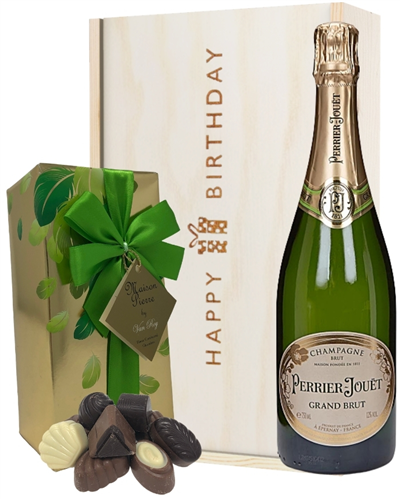 Perrier Jouet Champagne and Chocolates Birthday Gift Box