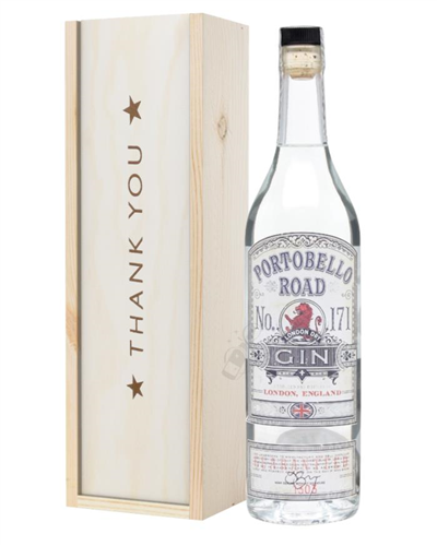 Portobello Road Gin Thank You Gift In Wooden Box