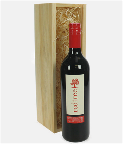 Red Tree Wine Gift in Wooden Box