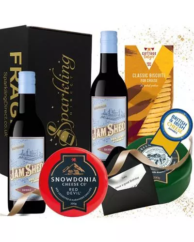 Wine Gift Set - Jam Shed Shiraz & Cheese Hamper | UK Delivery