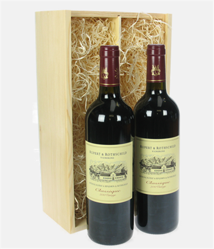 Rupert & Rothschild Classique Two Bottle Wine Gift in Wooden Box
