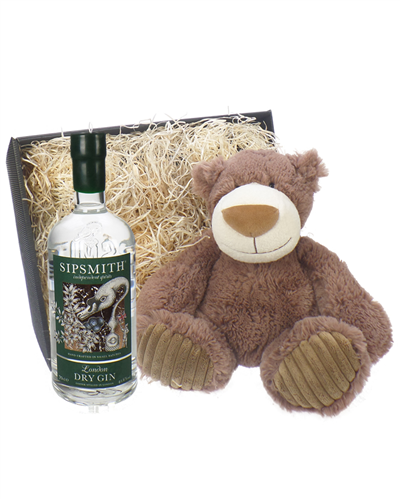 Sipsmith Gin And Teddy Bear Gift Basket