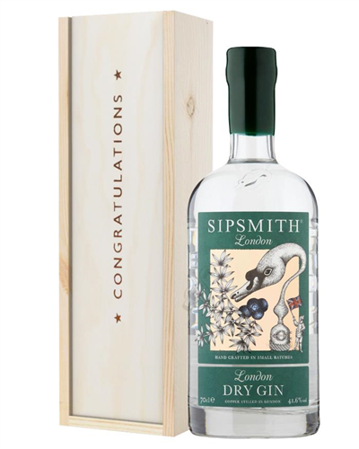 Sipsmith Gin Congratulations Gift In Wooden Box