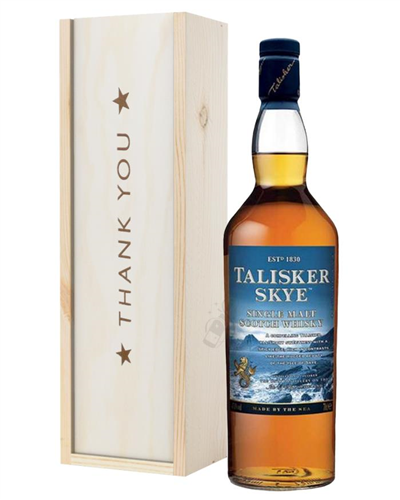 Talisker Skye Single Malt Whisky Thank You Gift In Wooden Box