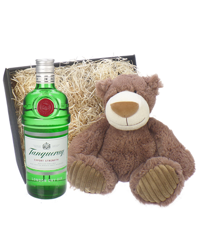 Tanqueray Gin And Teddy Bear Gift Basket