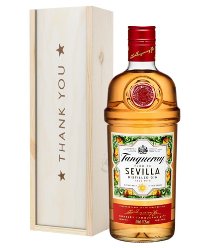 Tanqueray Sevilla Gin Thank You Gift In Wooden Box