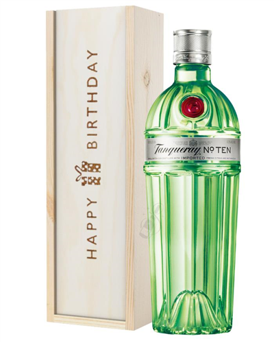 Tanqueray Ten Gin Birthday Gift In Wooden Box