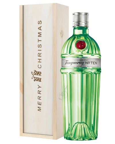 Tanqueray Ten Gin Christmas Gift In Wooden Box