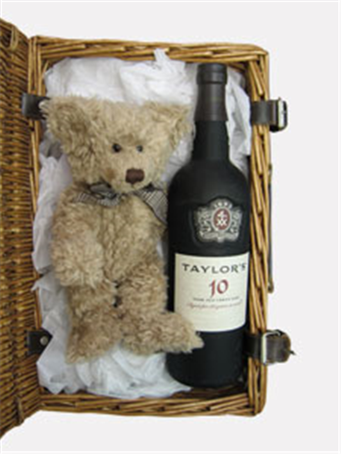 Taylors 10 Year Old Port and Teddy Bear Gift Basket