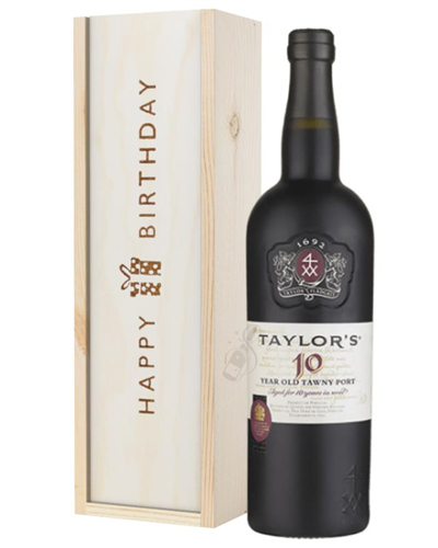 Taylors 10 Year Old Port Birthday Gift In Wooden Box