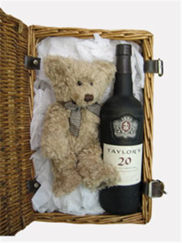 Taylors 20 Year Old Port and Teddy Bear Gift Basket