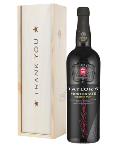 Taylors First Reserve Port Thank You Gift In Wooden Box