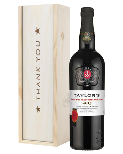 Taylors Late Bottled Vintage Port Thank You Gift In Wooden Box