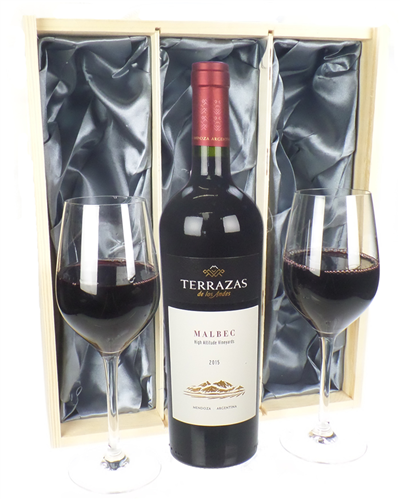 Terrazas Reserva Malbec Wine And Glasses