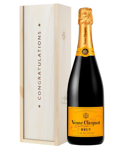Veuve Clicquot Champagne Congratulations Gift In Wooden Box