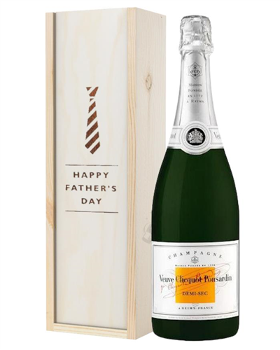 Veuve Clicquot Demi Sec Champagne Fathers Day Gift In Wooden Box