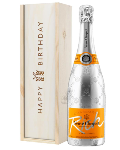 Veuve Clicquot Rich Champagne Birthday Gift In Wooden Box