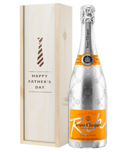 Veuve Clicquot Rich Champagne Fathers Day Gift In Wooden Box