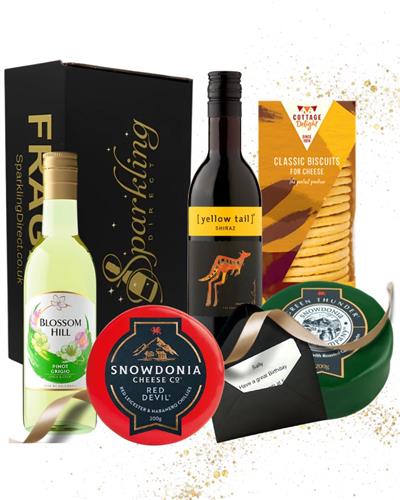 Wine Gift Set – Red & White Wine & Cheese Hamper